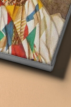 Sayılarla Boyama Seti Kasnaklı Ortadaki Renkli Elbiseli Kadın 60 X 75 Cm