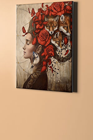 Sayılarla Boyama Seti Kasnaklı Tabiat Saçli Kadın 2 60 X 75 Cm