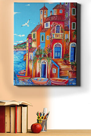 Sayılarla Boyama Seti Kasnaklı Renkli Yalı 40 X 50 Cm
