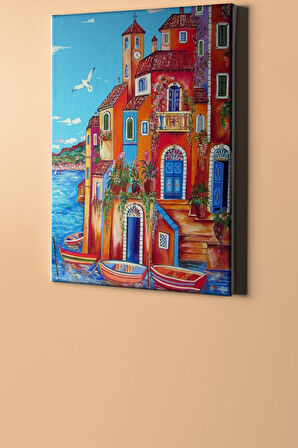 Sayılarla Boyama Seti Kasnaklı Renkli Yalı 40 X 50 Cm
