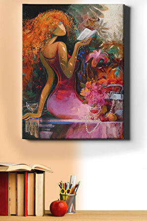 Sayılarla Boyama Seti Kasnaklı Kitap Ve Kadın 60 X 75 Cm