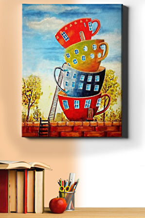 Sayılarla Boyama Seti Kasnaklı Bardak Kulesi 40 X 50 Cm