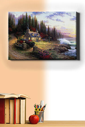 Sayılarla Boyama Seti Kasnaklı Yalnız Ev 60 X 75 Cm