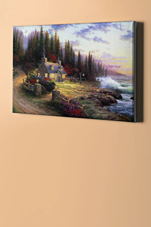Sayılarla Boyama Seti Kasnaklı Yalnız Ev 60 X 75 Cm