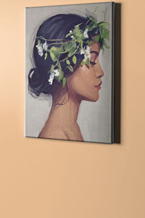 Sayılarla Boyama Seti Kasnaklı Çiçek Taçlı Kadın 60 X 75 Cm