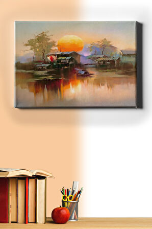 Sayılarla Boyama Seti Kasnaklı Kasabadaki Güneş 40 X 50 Cm