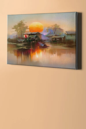 Sayılarla Boyama Seti Kasnaklı Kasabadaki Güneş 40 X 50 Cm