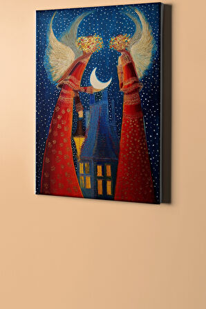 Sayılarla Boyama Seti Kasnaklı Gece Yarısı Melekleri 50 X 65 Cm