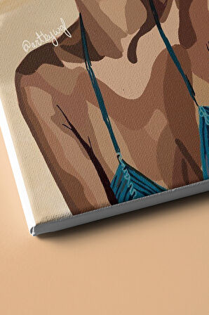 Sayılarla Boyama Seti Kasnaklı Pastel Renk Kadın 60 X 75 Cm