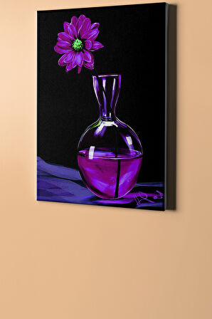 Sayılarla Boyama Seti Kasnaklı Mor Ve Çiçek 60 X 75 Cm