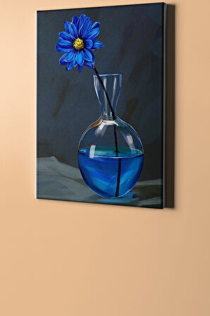 Sayılarla Boyama Seti Kasnaklı Mavi Ve Çiçek 60 X 75 Cm