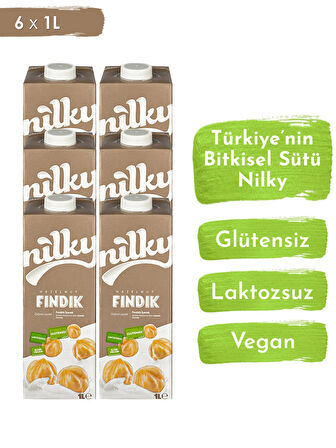 Nilky Fındık Sütü Glütensiz Bitkisel Bazlı Laktosuz Vegan 6x1 lt