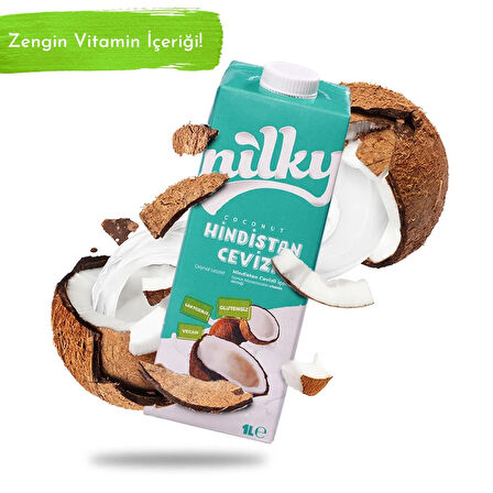 Nilky Hindistan Cevizi Sütü Glütensiz Bitkisel Bazlı Laktosuz Vegan12x1 lt