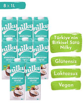 Nilky Hindistan Cevizi Sütü Glütensiz Bitkisel Bazlı Laktosuz Vegan 8x1 lt