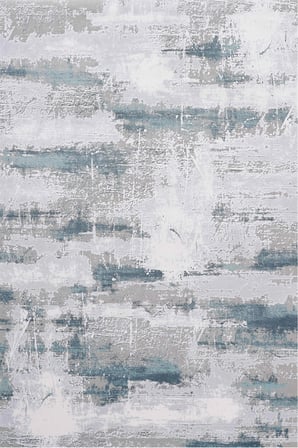 Norella Home Modern Soyut Desenli Halı 160x230 cm Kaymaz Tabanlı Yıkanabilir Dijital Baskı Gri Mavi