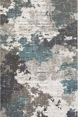 Norella Home Halı Soyut Desenli Mavi Gri 120 x 180 cm Kaymaz Taban Yıkanabilir