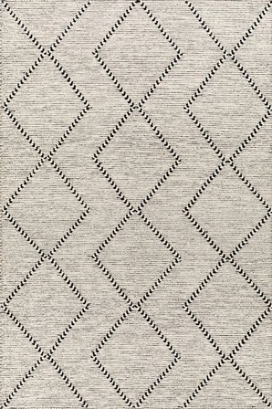 Norella Home İskandinav Geometrik Desenli Halı Krem Siyah 120x180 cm Yıkanabilir Kaymaz Tabanlı Dekoratif Salon Mutfak Halısı