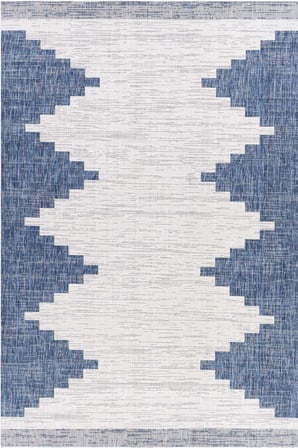 Norella Home Mavi Etnik Desenli Halı 100x300 cm Kaymaz Taban Yıkanabilir