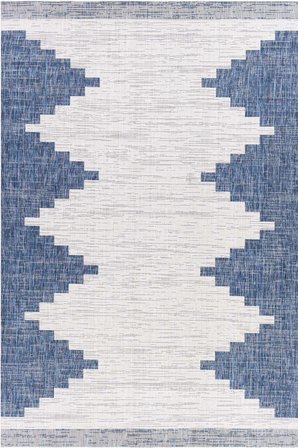 Norella Home Etnik Desenli Mavi Halı 200x300 cm Polyester Dijital Baskı Yıkanabilir Kaymaz Taban