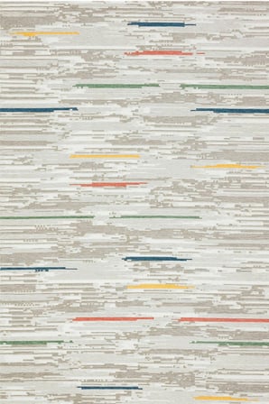 Norella Home Modern Soyut Desenli Halı Kaymaz Taban Yıkanabilir Krem Bej Çok Renkli 100 x 300 cm