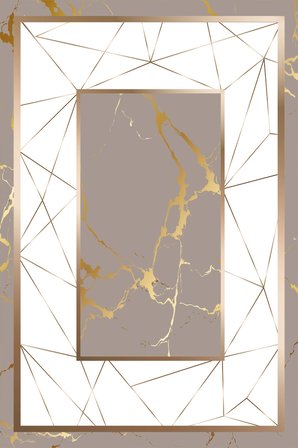 Norella Home Modern Geometrik Halı Bej Vizon Altın 200x300 cm Kaymaz Taban Yıkanabilir