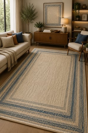 Norella Home Halı Çerçeve Desenli Kaymaz Tabanlı Yıkanabilir Halı 100x300 cm