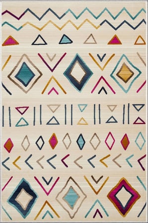 Norella Home Etnik Desenli Dekoratif Halı 80x150 cm Çok Renkli Yıkanabilir Kaymaz Taban