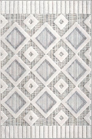 Norella Home Bohem Geometrik Desenli Halı Krem Gri Bej Etnik 160 x 230 cm Makinede Yıkanabilir Kaymaz Tabanlı