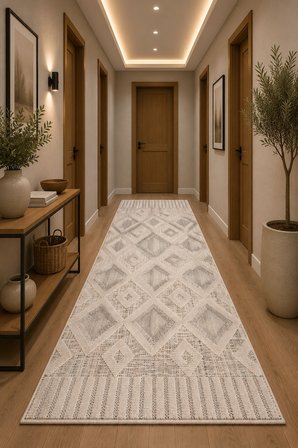 Norella Home Halı Bohem Geometrik Desenli Kaymaz Taban Yıkanabilir 200x300 cm Polyester Salon Halısı