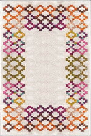 Norella Home Etnik Desenli Halı Çok Renkli Kaymaz Taban Yıkanabilir Polyester 120 x 180 cm