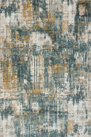 Norella Home Modern Soyut Desenli Halı Gri Hardal Krem 200x300 cm Dijital Baskı Polyester Kaymaz Taban Yıkanabilir Salon Koridor Antre Halısı