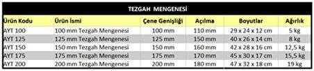 100mm TEZGAH MENGENESİ