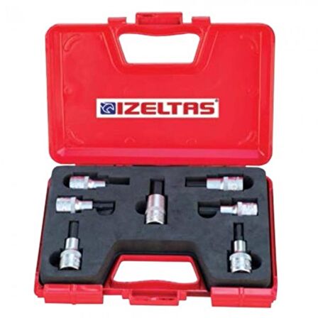 İZELTAŞ 1/2" LOKMALI ALLEN UÇ TAKIMI 60mm 7 PARÇA