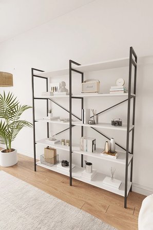 Nilamu Beyaz 150 Cm Kitaplık / Organizer / Ofis / Ev / 5 Raflı Kitaplık/ 150*170*34