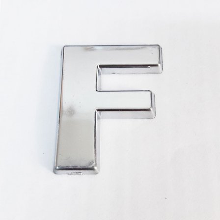 F Harfi 3,75 Cm Krom Yapışkanlı