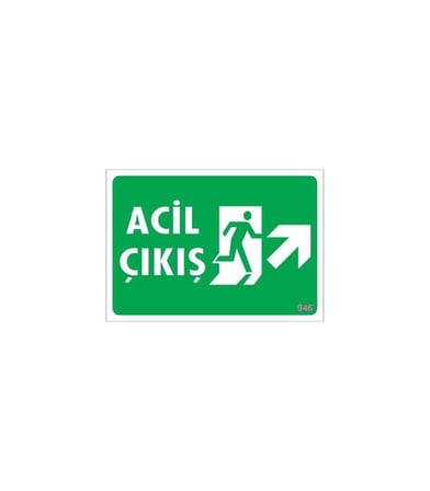 Acil Çıkış Uyarı Levhası 17,5X25 Kod: 946