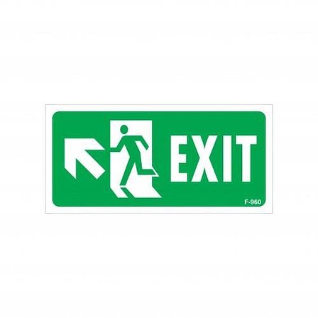 Exit Sol Yukarıı Uyarı Levhası 17,5X25 Kod:960
