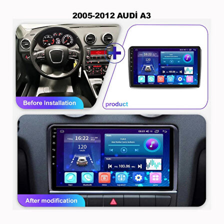 AUDİ A3 2005-2012 UYUMLU 9 inç 8-128 GB MULTİMEDYA