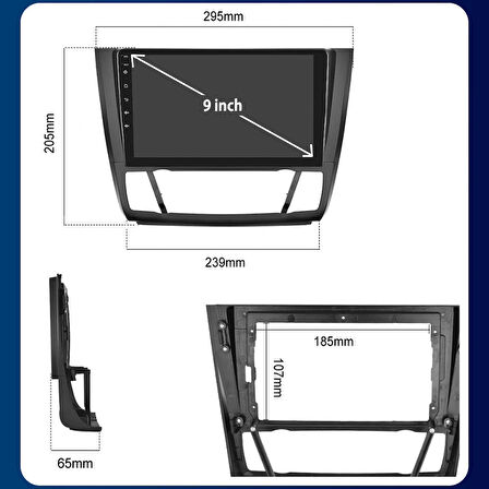 BMW 1 SERİSİ 2004-2011 DİJİTAL KLİMA UYUMLU 9 inç 4-64 GB MULTİMEDYA