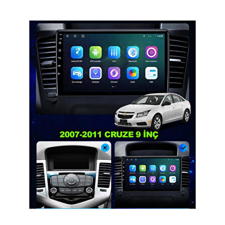 CHEVROLET CRUZE 2007-2011 UYUMLU 9 inç 6-128 GB MULTİMEDYA
