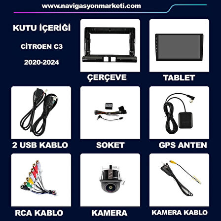 CİTROEN C3 2020-2024 UYUMLU 10 inç 4-64 GB MULTİMEDYA