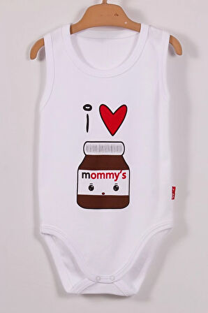 Mommy's Cikolata Desenli Askılı Unisex Body