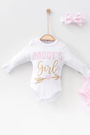 Daddy's Girl Bandanalı Kız Bebek Takımı