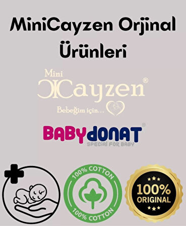 Bear Çizgili % 100 Pamuk Hırkalı 3'lü Bebek Takımı