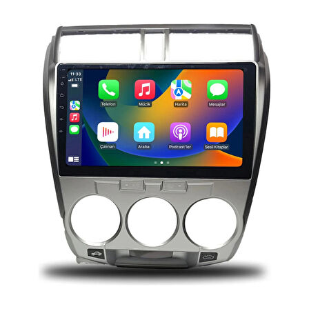 HONDA CİTY 2009-2012 MANUEL KLİMA UYUMLU 9 inç 8-128 GB MULTİMEDYA