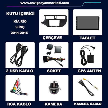KİA RİO 2011-2015 UYUMLU 9 inç 4-64 GB MULTİMEDYA