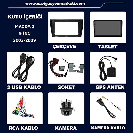 MAZDA 3 2004-2009 UYUMLU 9 inç 4-64 GB MULTİMEDYA