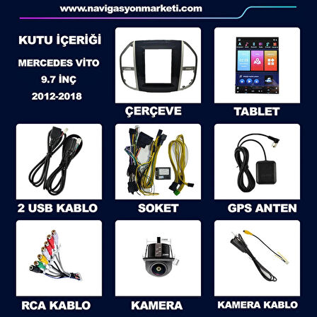 MERCEDES VİTO TESLA 2012-2018 UYUMLU 6-128 GB MULTİMEDYA