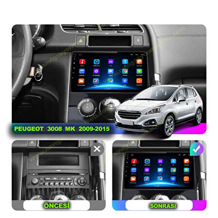 PEUGEOT 3008-5008 MANUEL KLİMA 2009-2015 UYUMLU 4-64 GB MULTİMEDYA