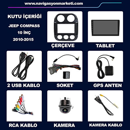 JEEP COMPAS 2010-2015 UYUMLU 10 İNÇ 4-32 GB MULTİMEDYA